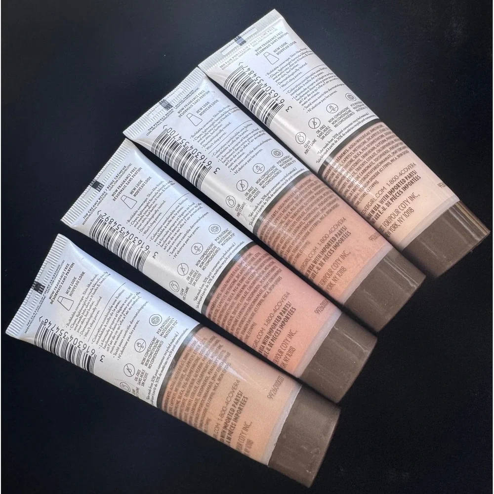 Covergirl Clean Invisible Foundation Vegan 30mL Makeup Artist Lot of 4 Variety